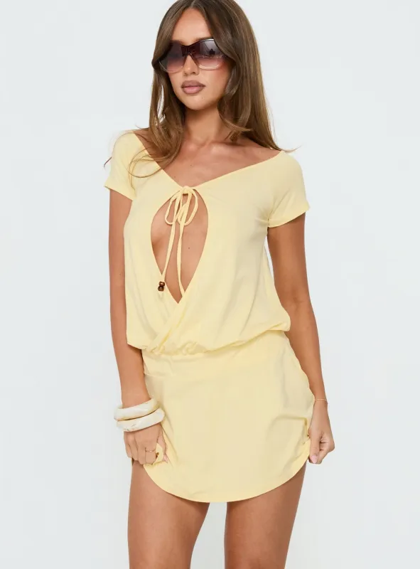 Papino Mini Dress Lemon made by Princess Polly