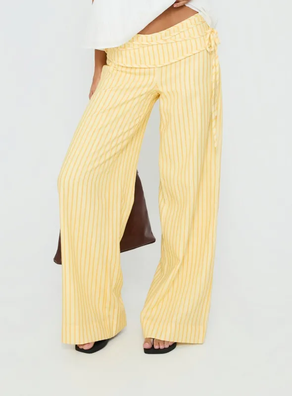 Silver Moon Pants Yellow Stripe made by Princess Polly