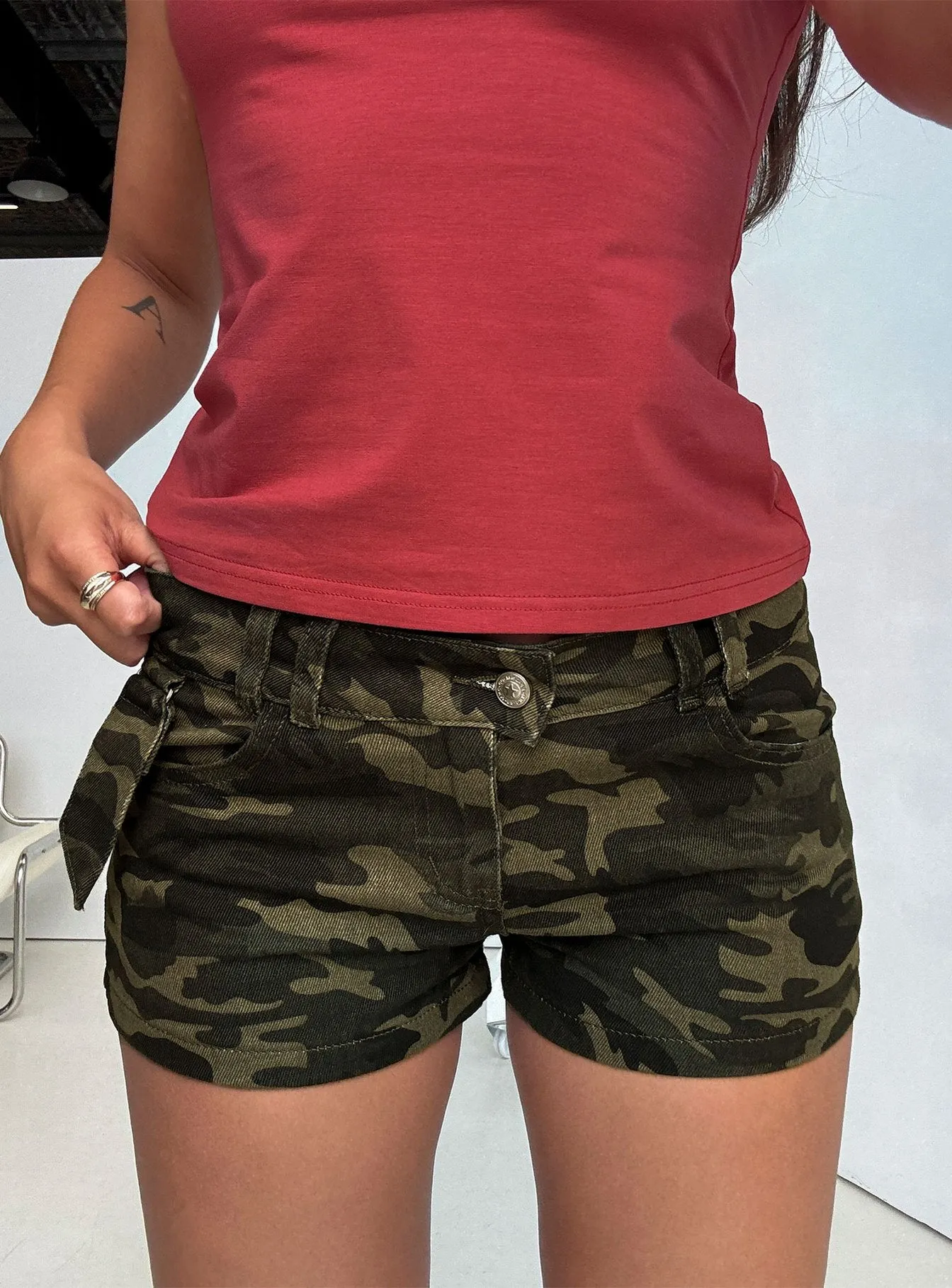 Remix Micro Shorts Camo sold by Princess Polly