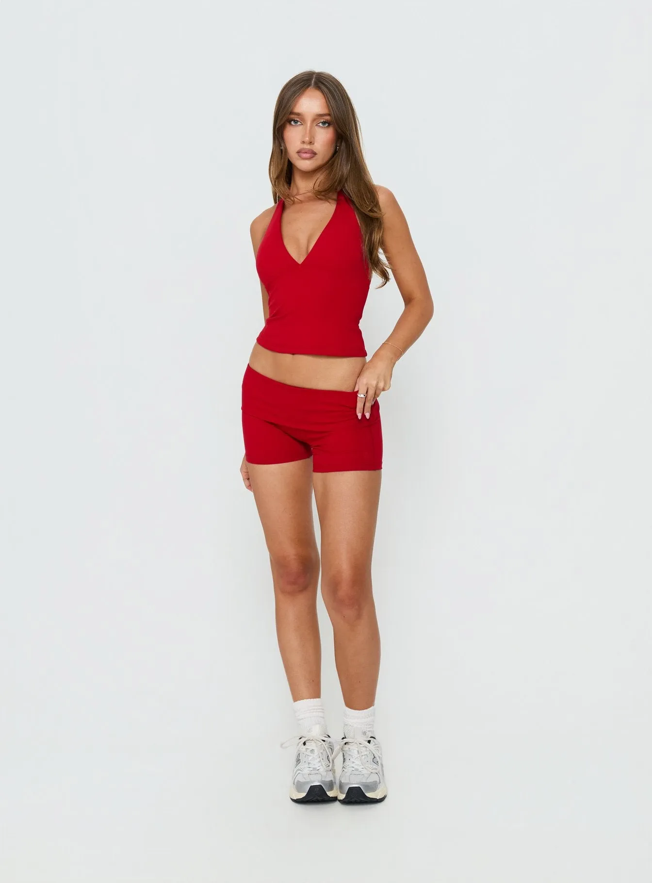 Peak Foldover Micro Shorts Red sold by Princess Polly product image thumbnail 3