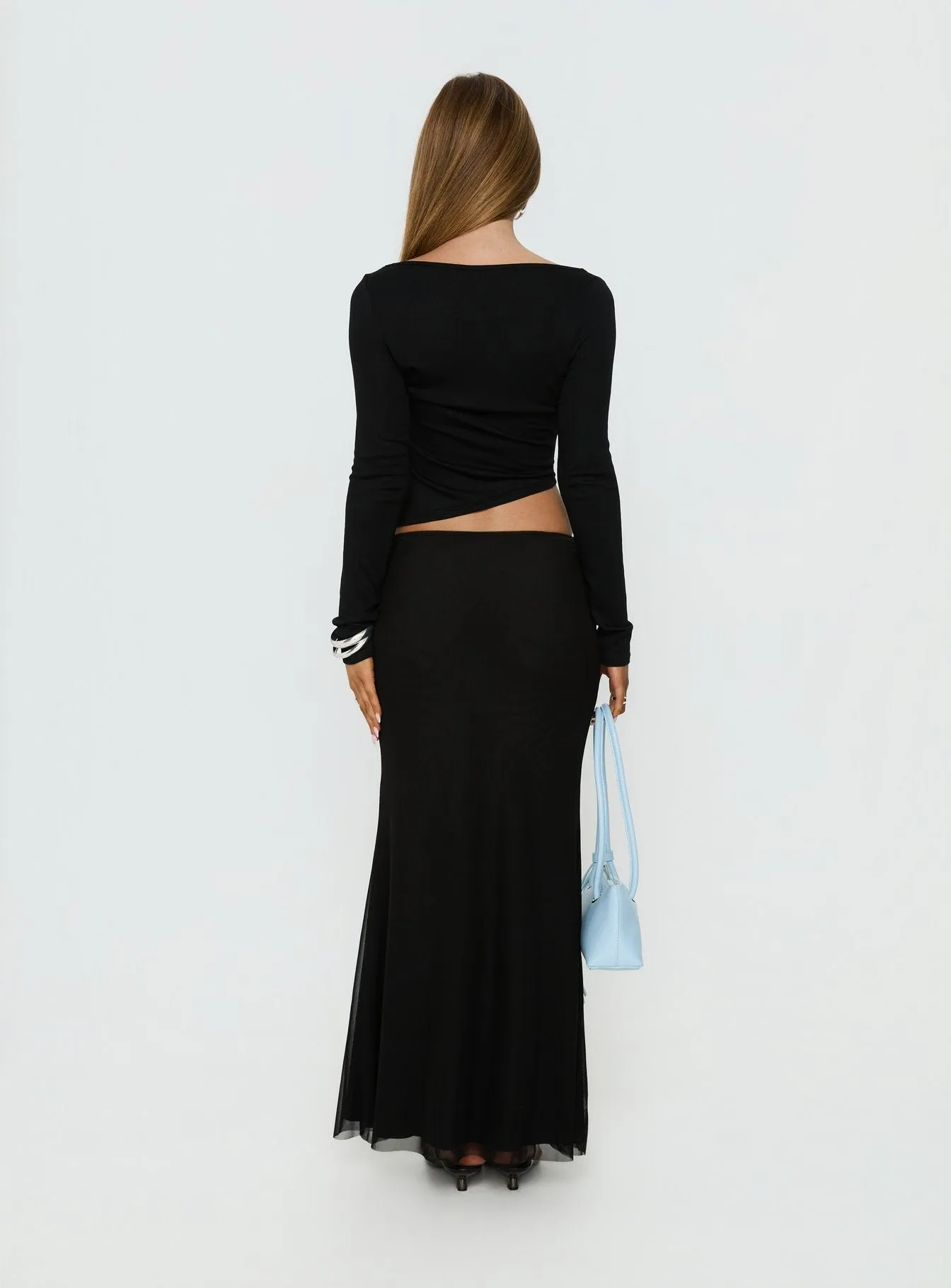 Caviar Tie Maxi Skirt Black sold by Princess Polly product image thumbnail 4