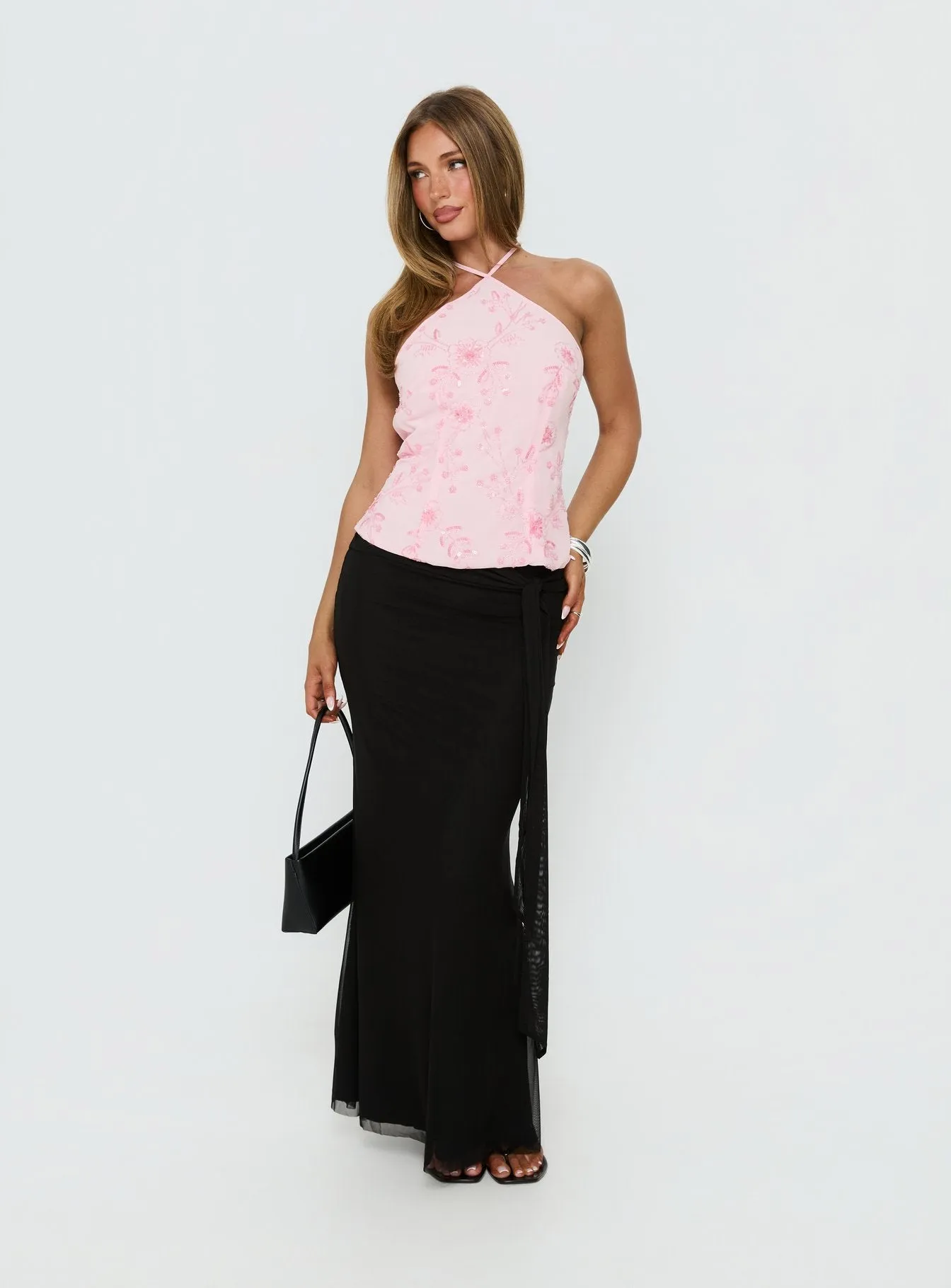 Evolet Embellished Halter Top Pink sold by Princess Polly product image thumbnail 2