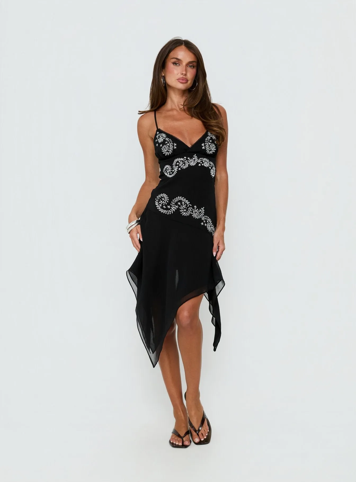 Pappilion Asymmetrical Midi Dress Black sold by Princess Polly product image thumbnail 2