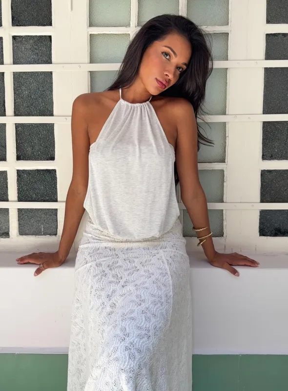 Slip Away Draped Top Grey made by Princess Polly