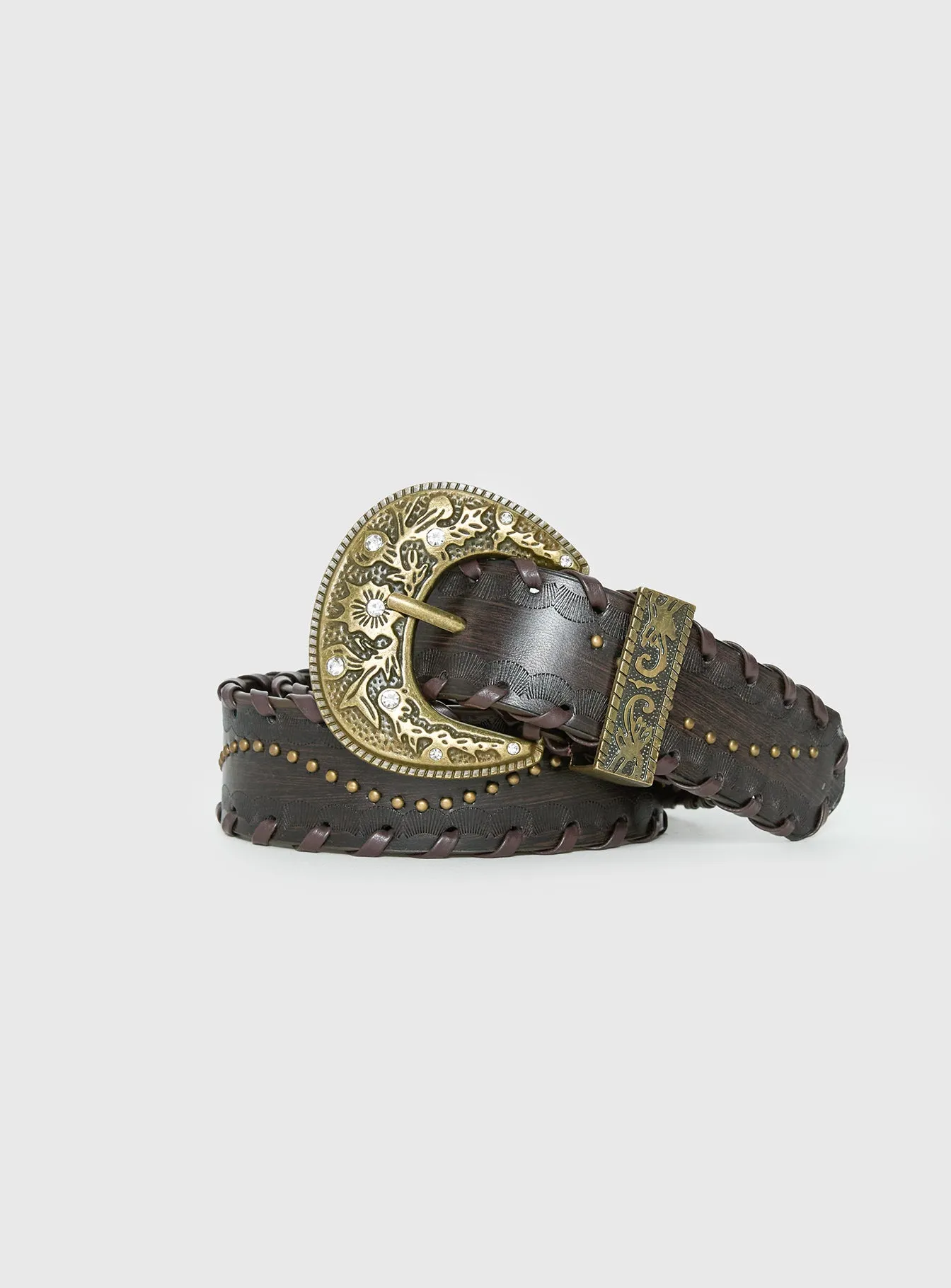 Jacklin Woven Belt Brown / Gold sold by Princess Polly product image thumbnail 2