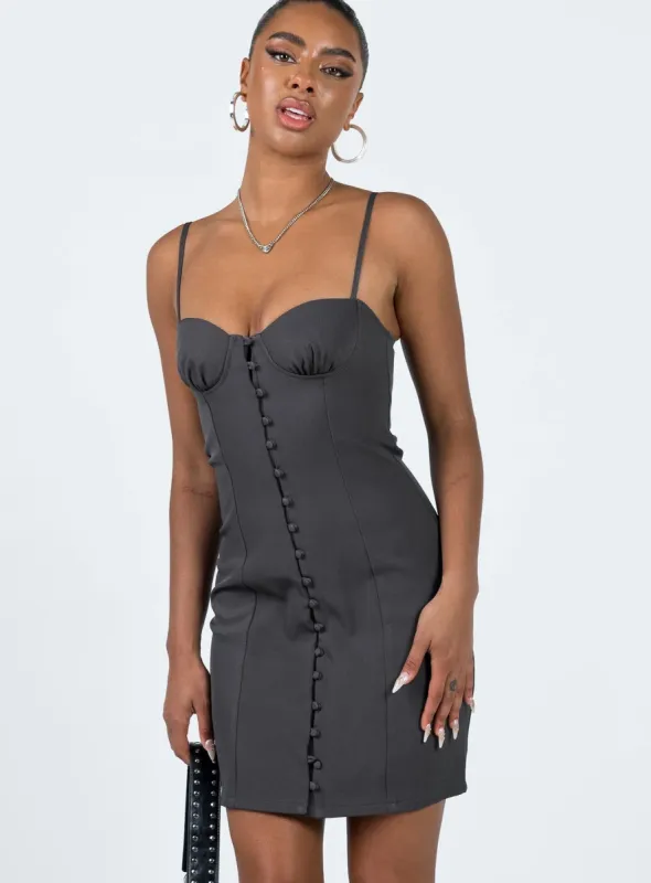 Archette Corset Mini Dress Slate sold by Princess Polly