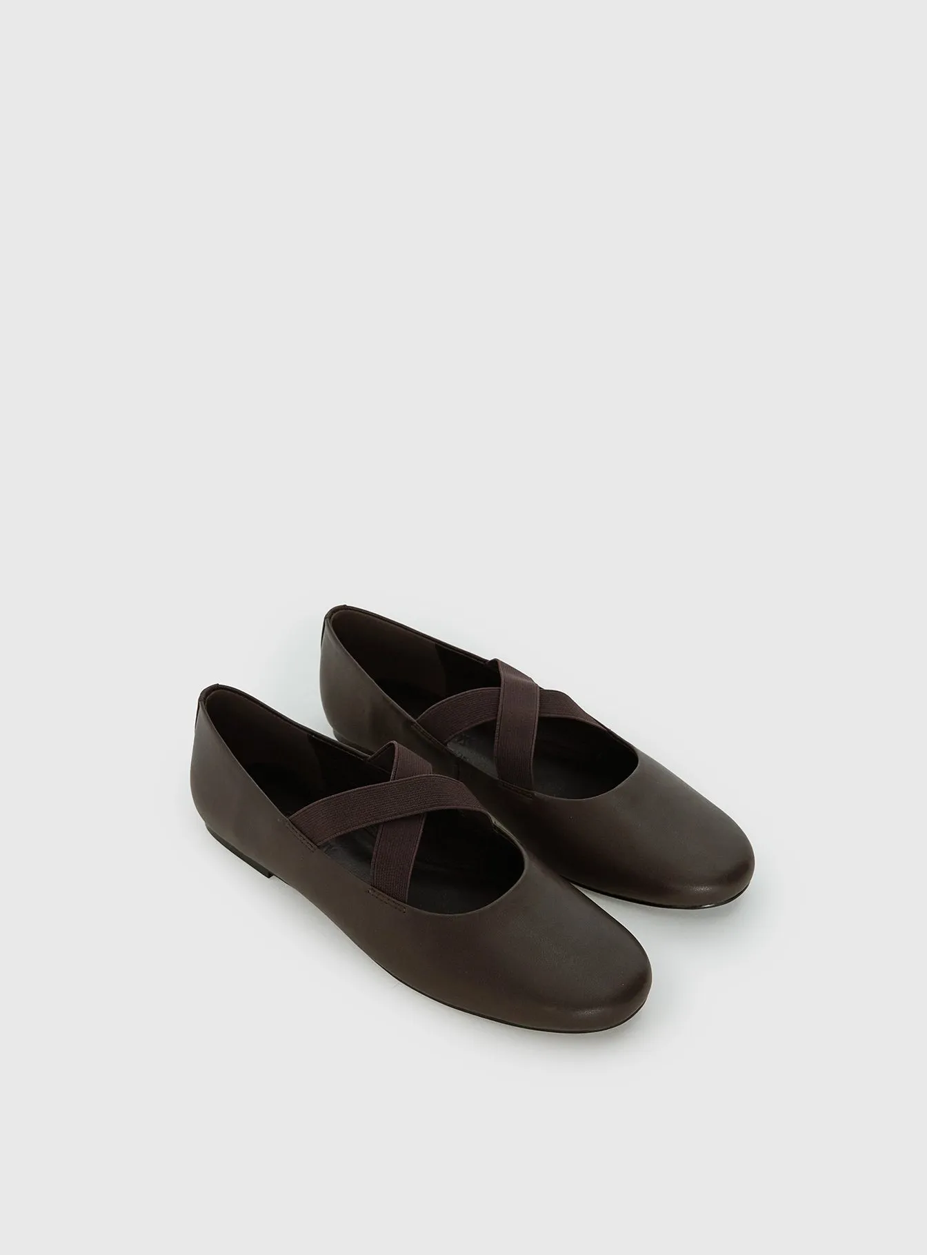 Zevra Sporty Ballet Flats Brown sold by Princess Polly