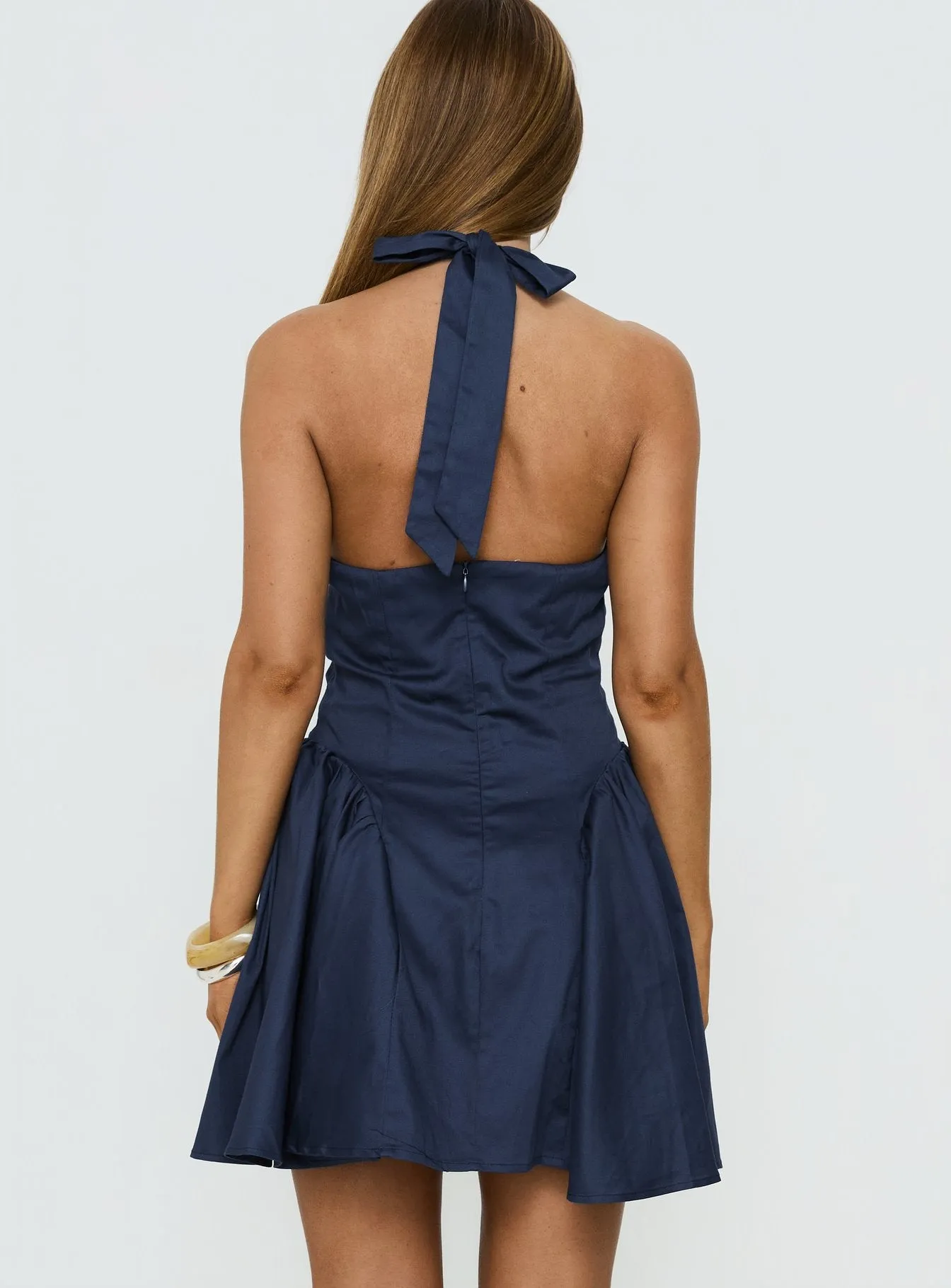 Karisse Halter Mini Dress Navy sold by Princess Polly product image thumbnail 4
