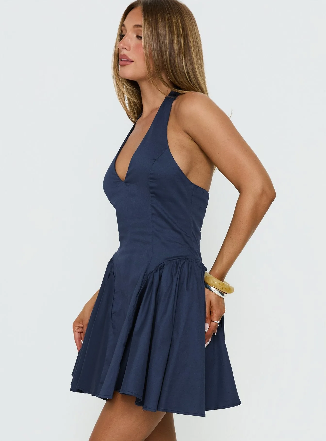 Karisse Halter Mini Dress Navy sold by Princess Polly product image thumbnail 3