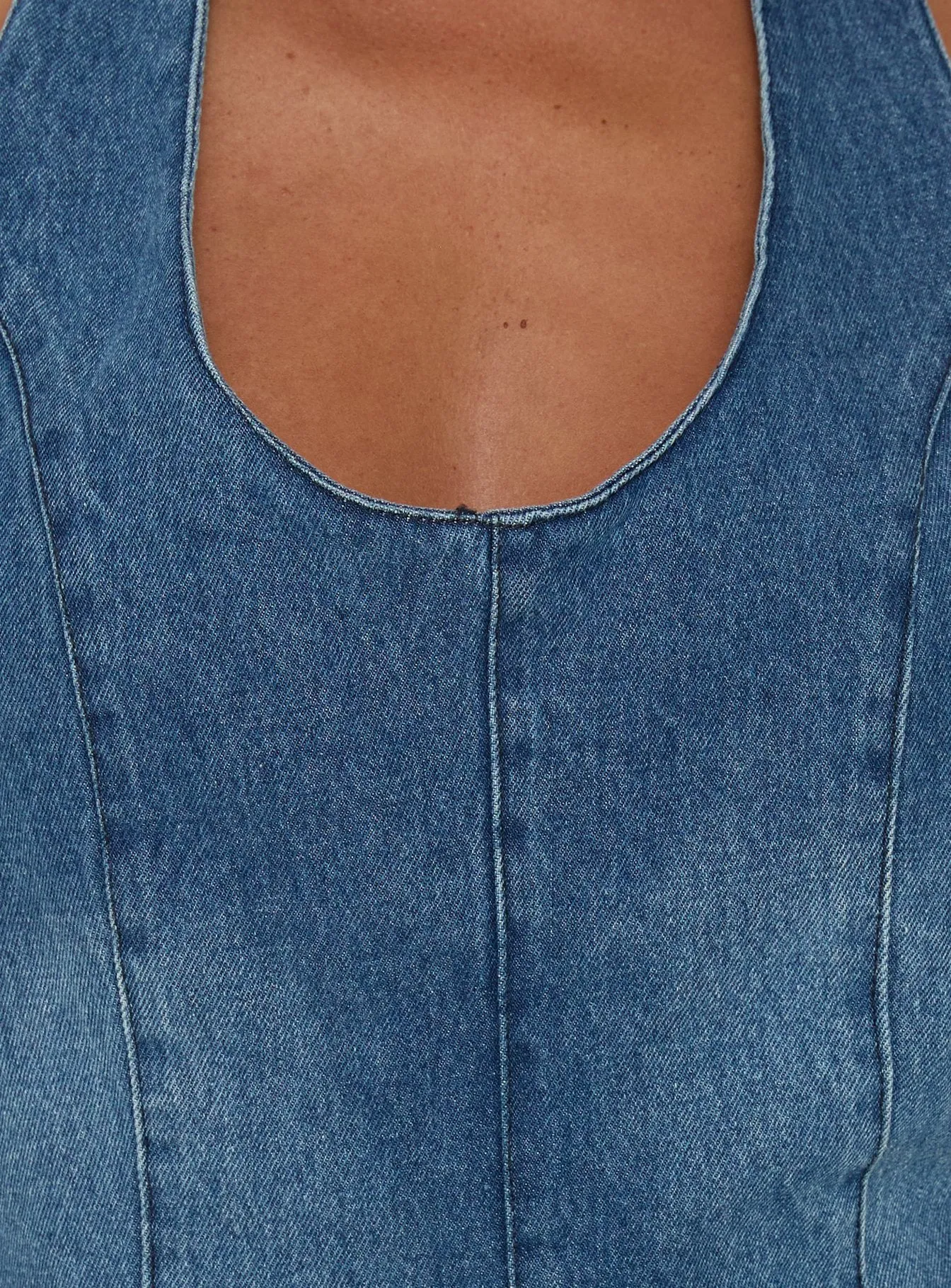 Ardenia Hatler Denim Playsuit Mid Blue Wash sold by Princess Polly product image thumbnail 5