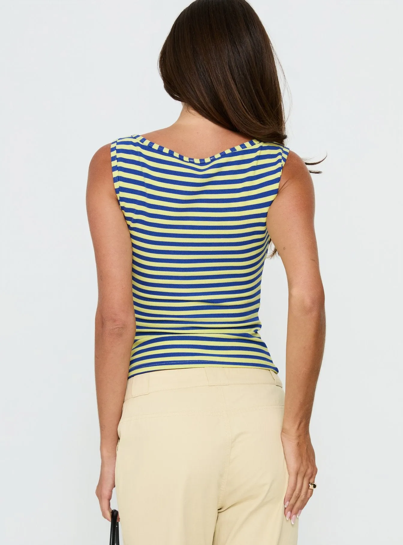 Arivelle Tank Top Blue / Yellow Stripe sold by Princess Polly product image thumbnail 5