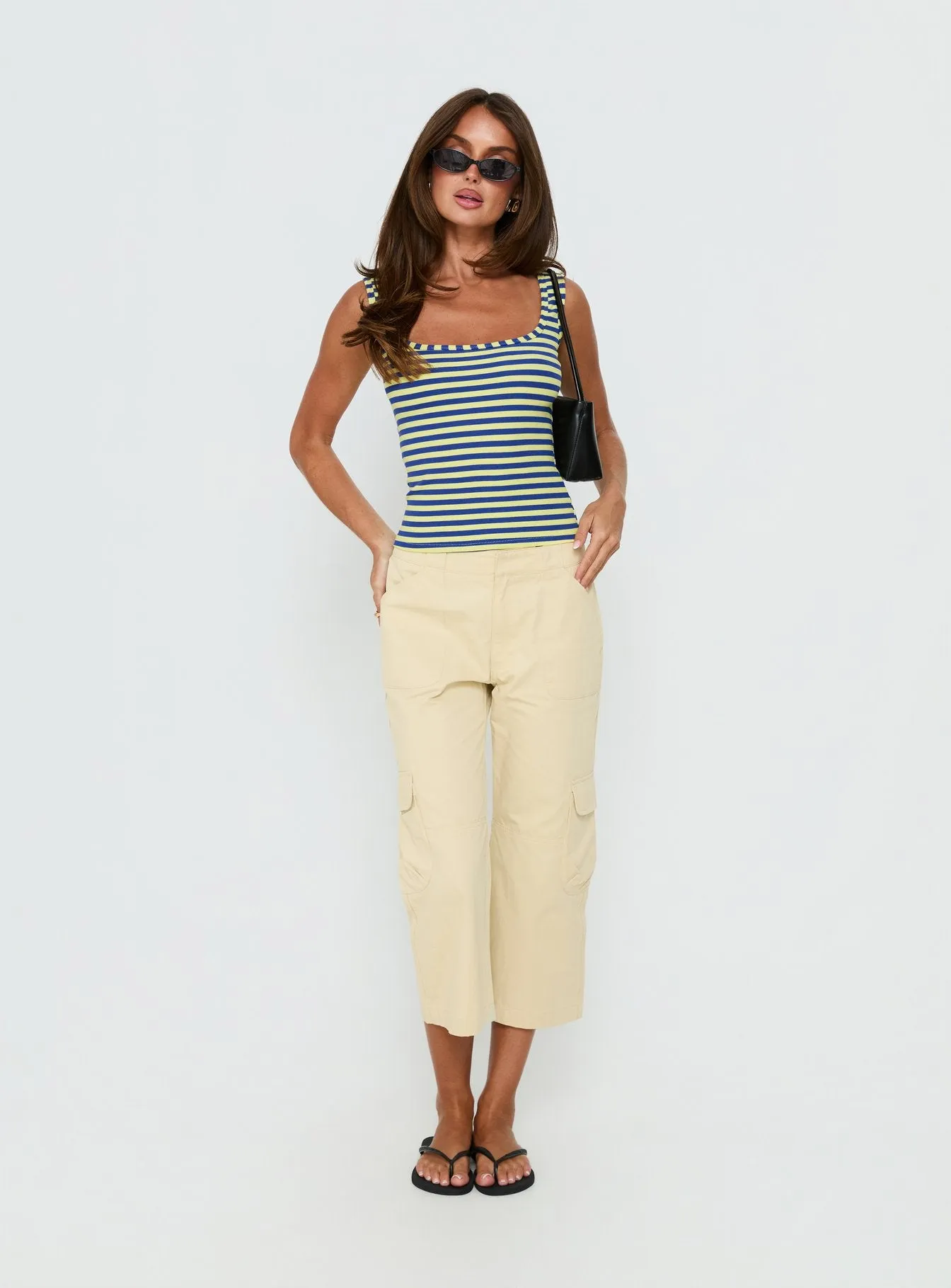 Arivelle Tank Top Blue / Yellow Stripe sold by Princess Polly product image thumbnail 3