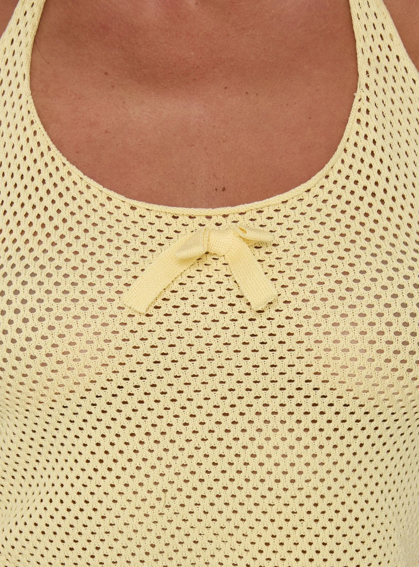 Cariselle Tie Neck Knit Top Yellow sold by Princess Polly product image thumbnail 5
