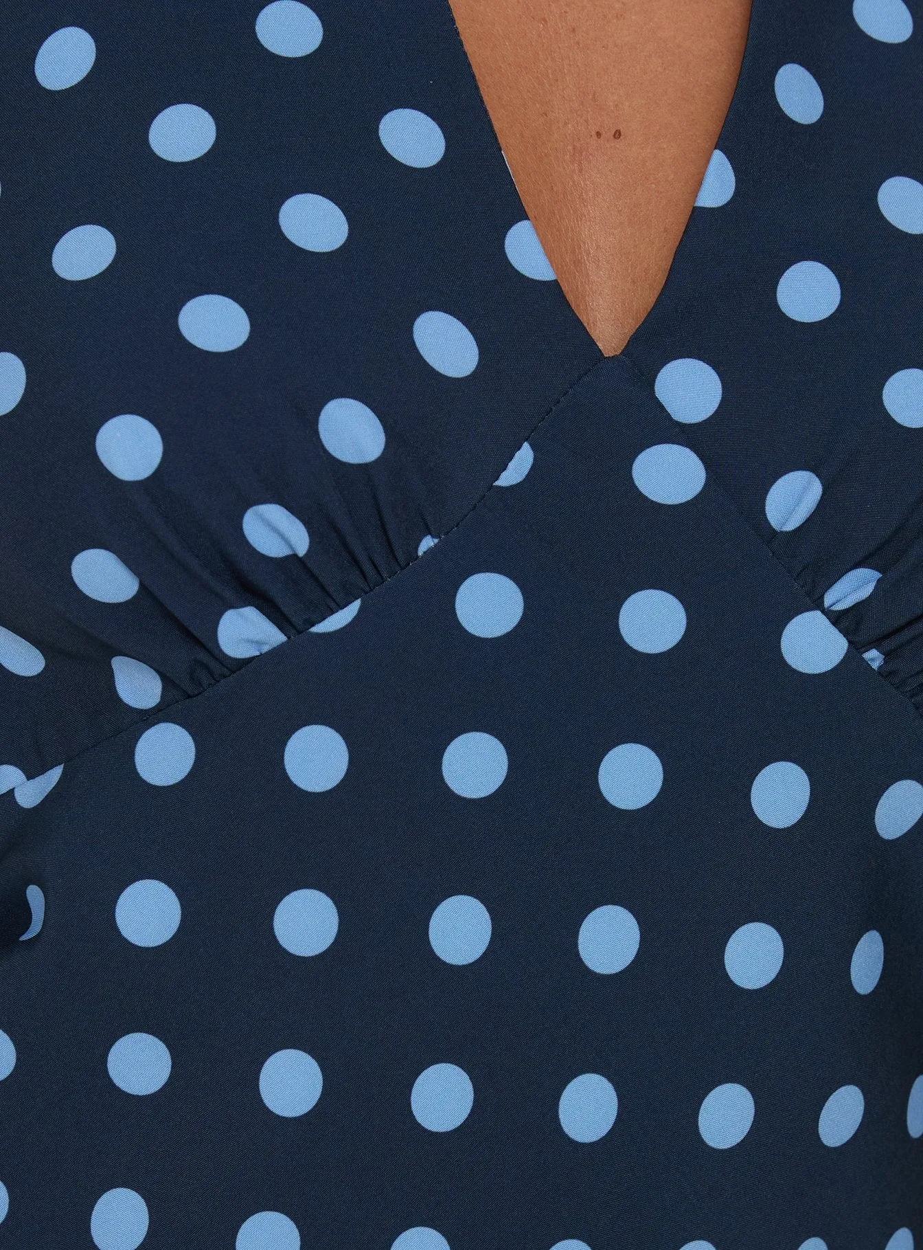 Gwendolin V Neck Mini Dress Blue Polka Dot sold by Princess Polly product image thumbnail 5