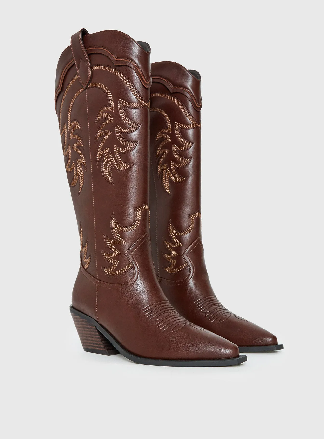 Billini Evalynn Cowboy Boots Fudge sold by Princess Polly product image thumbnail 2
