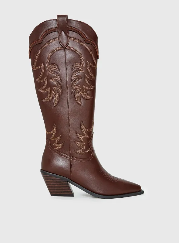 Billini Evalynn Cowboy Boots Fudge made by Billini