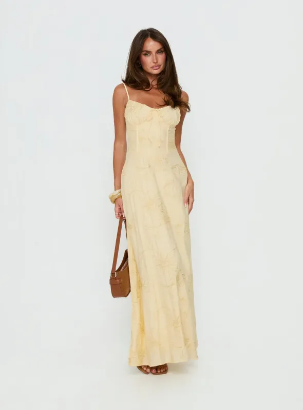 Members Only Maxi Dress Lemon made by Princess Polly