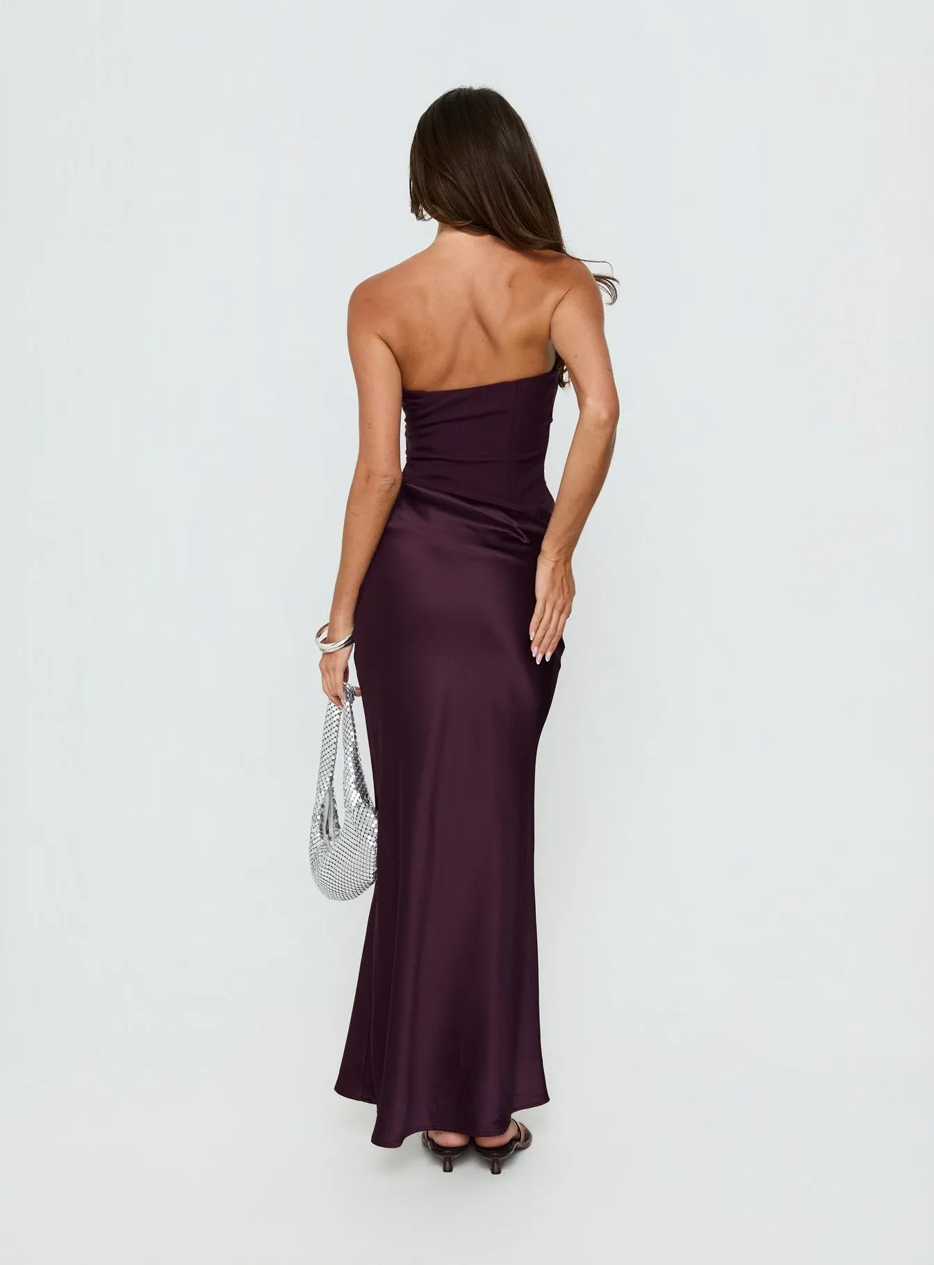 Lulita Strapless Maxi Dress Plum sold by Princess Polly product image thumbnail 4