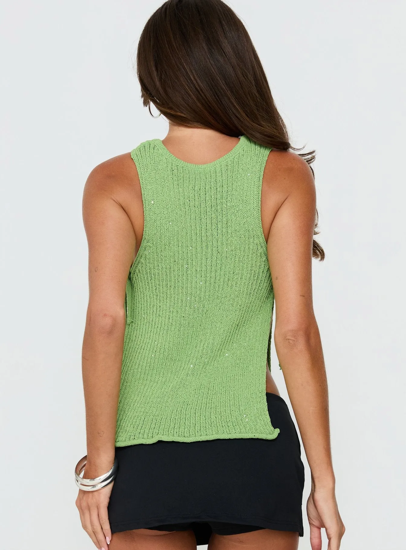 Love Notes Tie Side Sleeveless Top Green sold by Princess Polly product image thumbnail 4