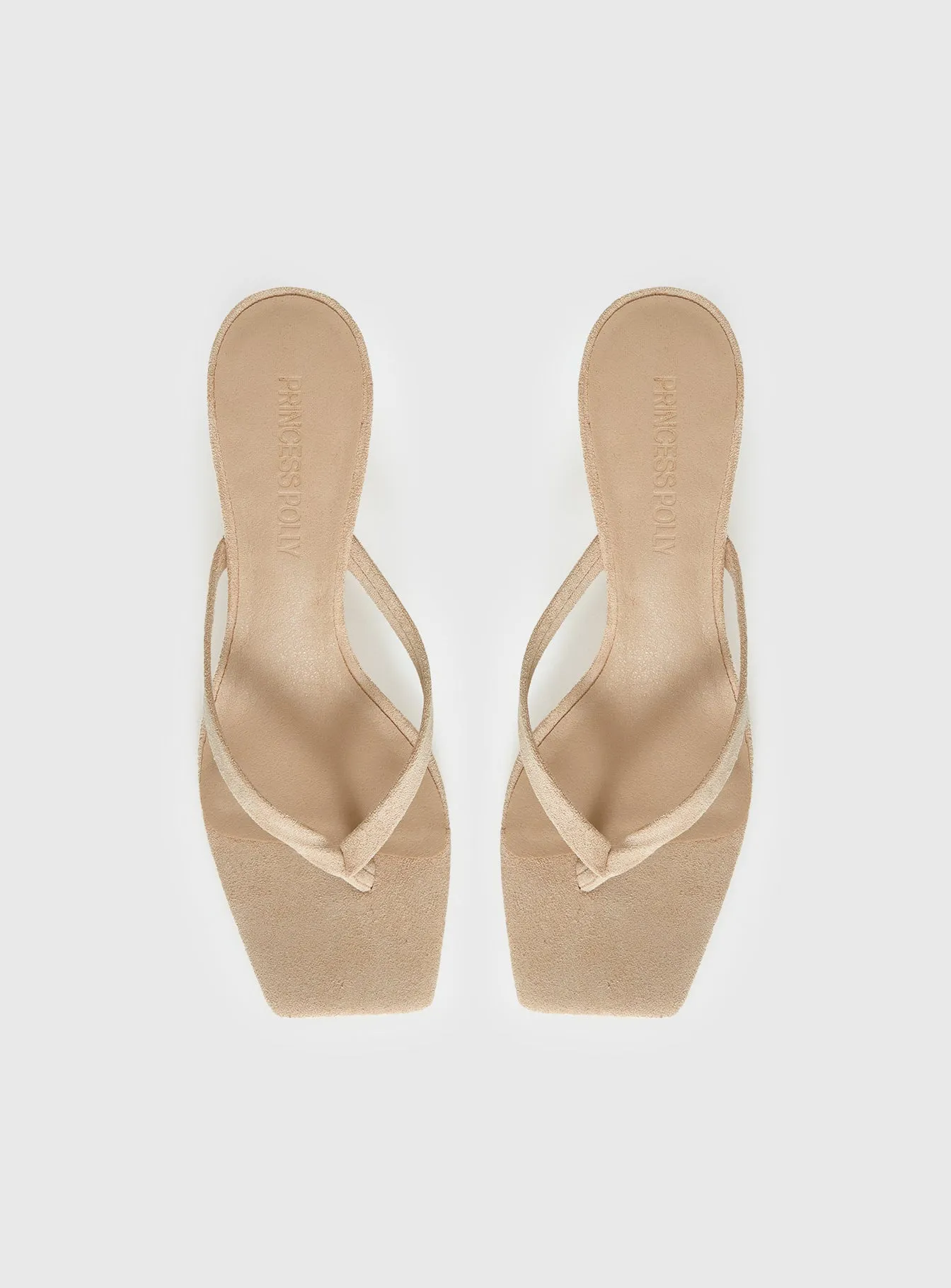 So Exclusive Faux Suede Thong Heels Tan sold by Princess Polly product image thumbnail 5