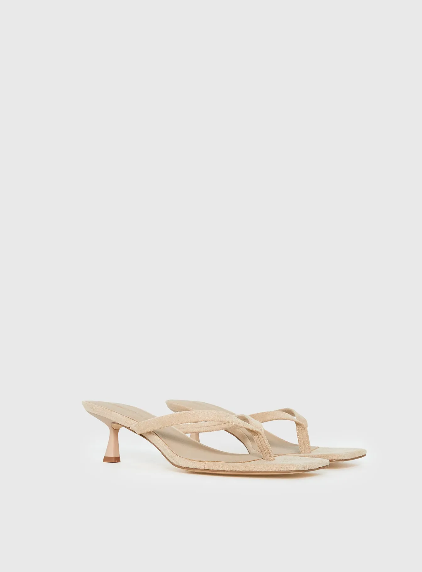 So Exclusive Faux Suede Thong Heels Tan sold by Princess Polly product image thumbnail 2