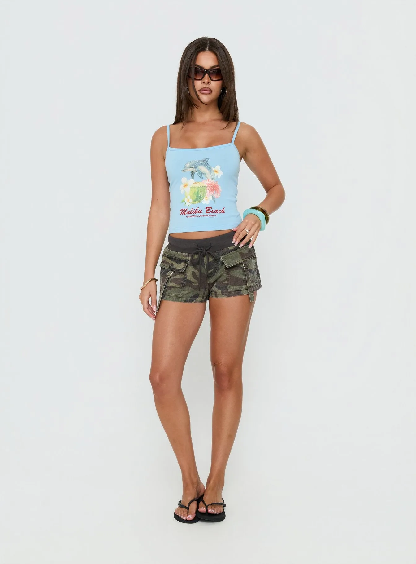 Where Lovers Meet Sequin Graphic Tank Top Blue sold by Princess Polly product image thumbnail 2