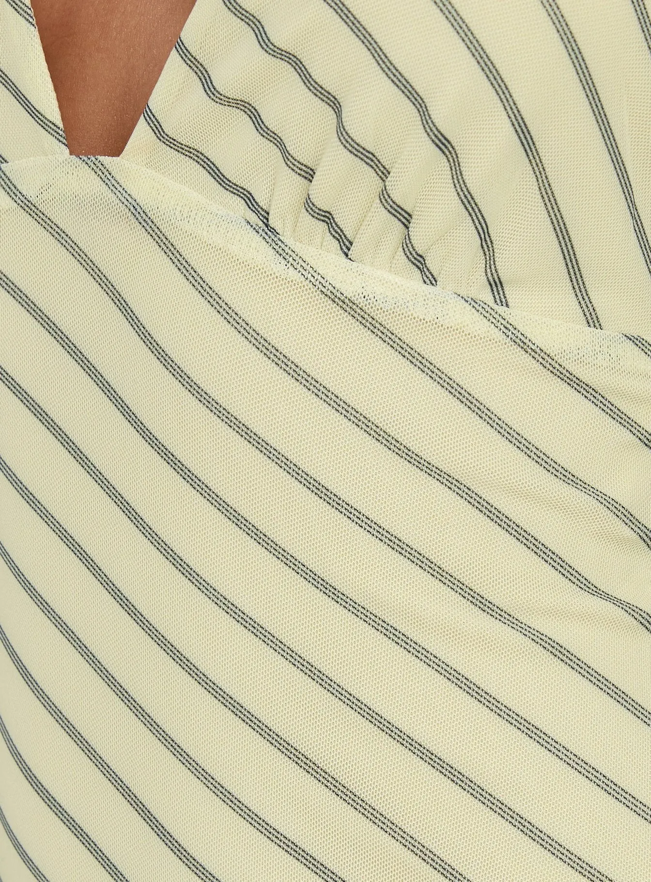 Adolena Halter Ruched Maxi Dress Yellow Stripe sold by Princess Polly product image thumbnail 5