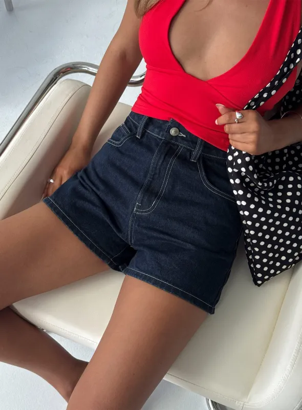 Tropicana Denim Shorts Indigo made by Princess Polly
