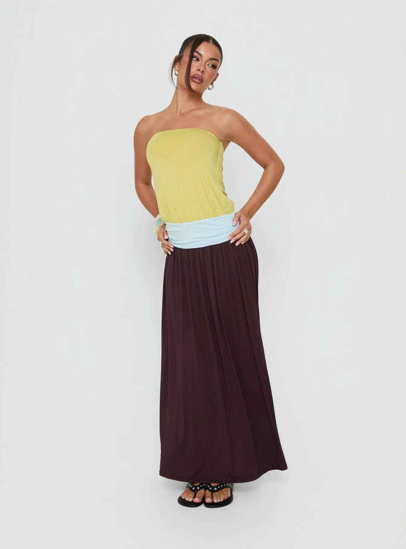 Heart Swarm Colour Block Strapless Maxi Dress Multi sold by Princess Polly product image thumbnail 2