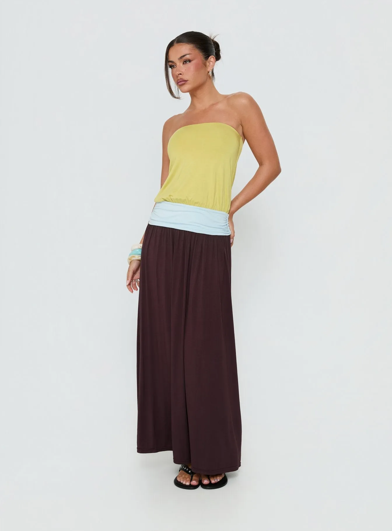 Heart Swarm Colour Block Strapless Maxi Dress Multi sold by Princess Polly product image thumbnail 3