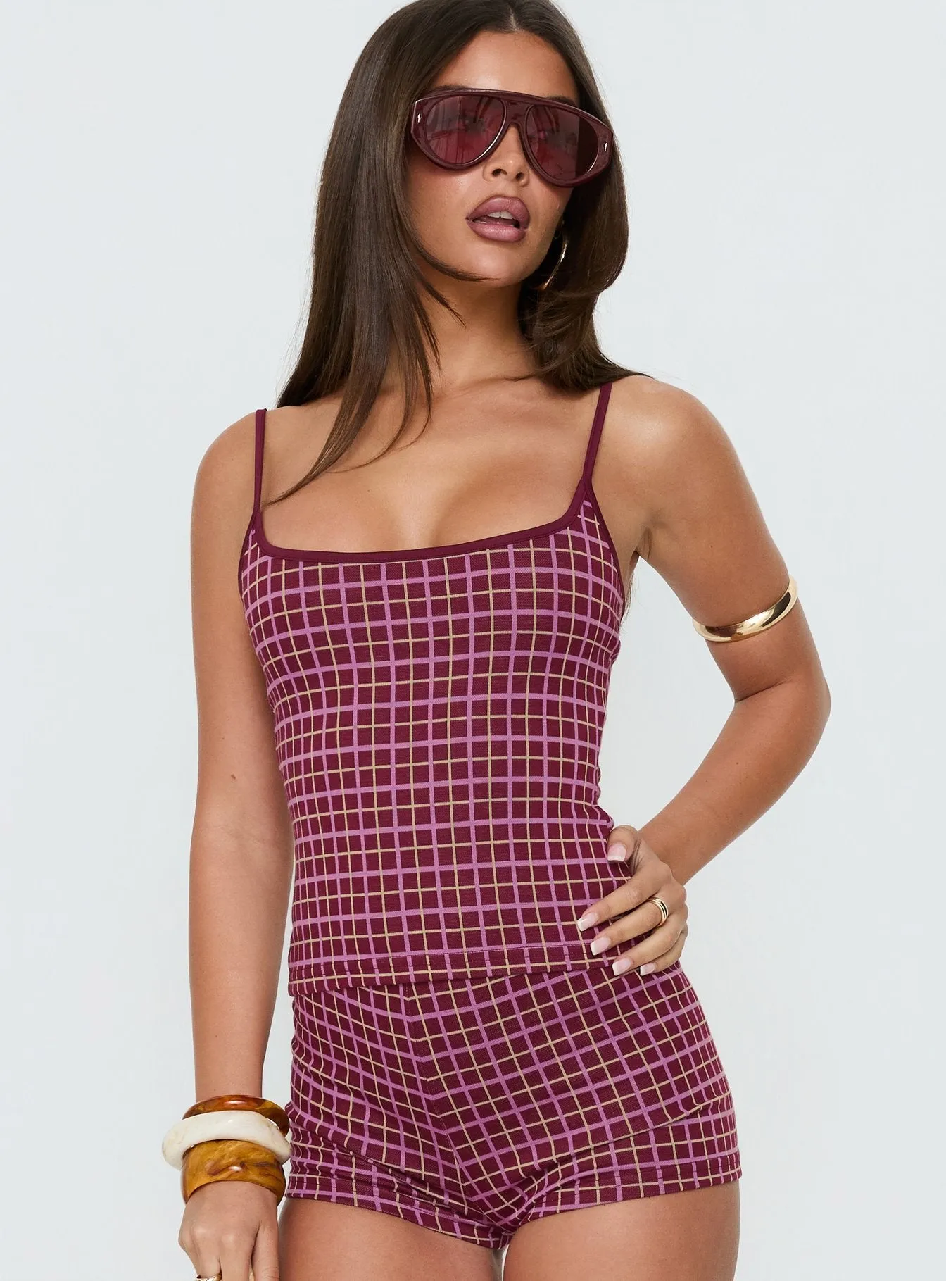 Aderis Cami Top Red Check sold by Princess Polly product image thumbnail 2