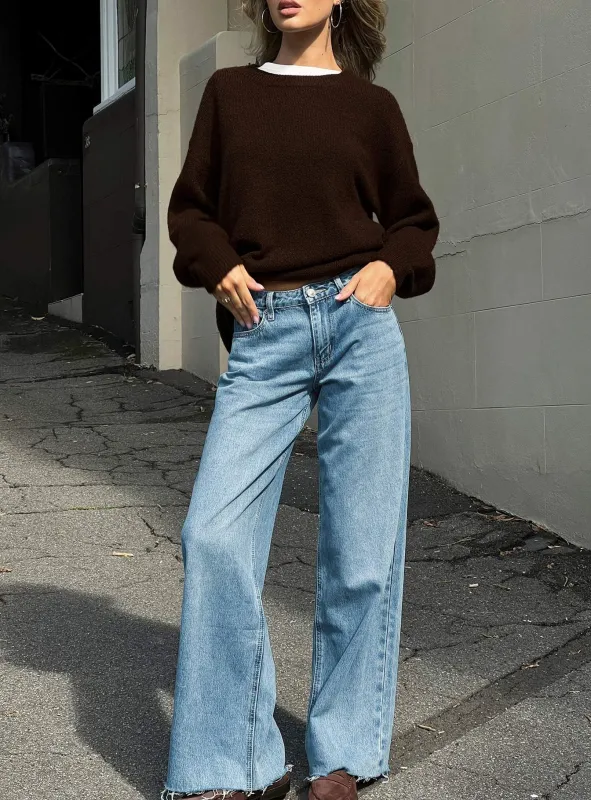 Darla Low Rise Straight Leg Jean Vintage Light Blue made by Princess Polly
