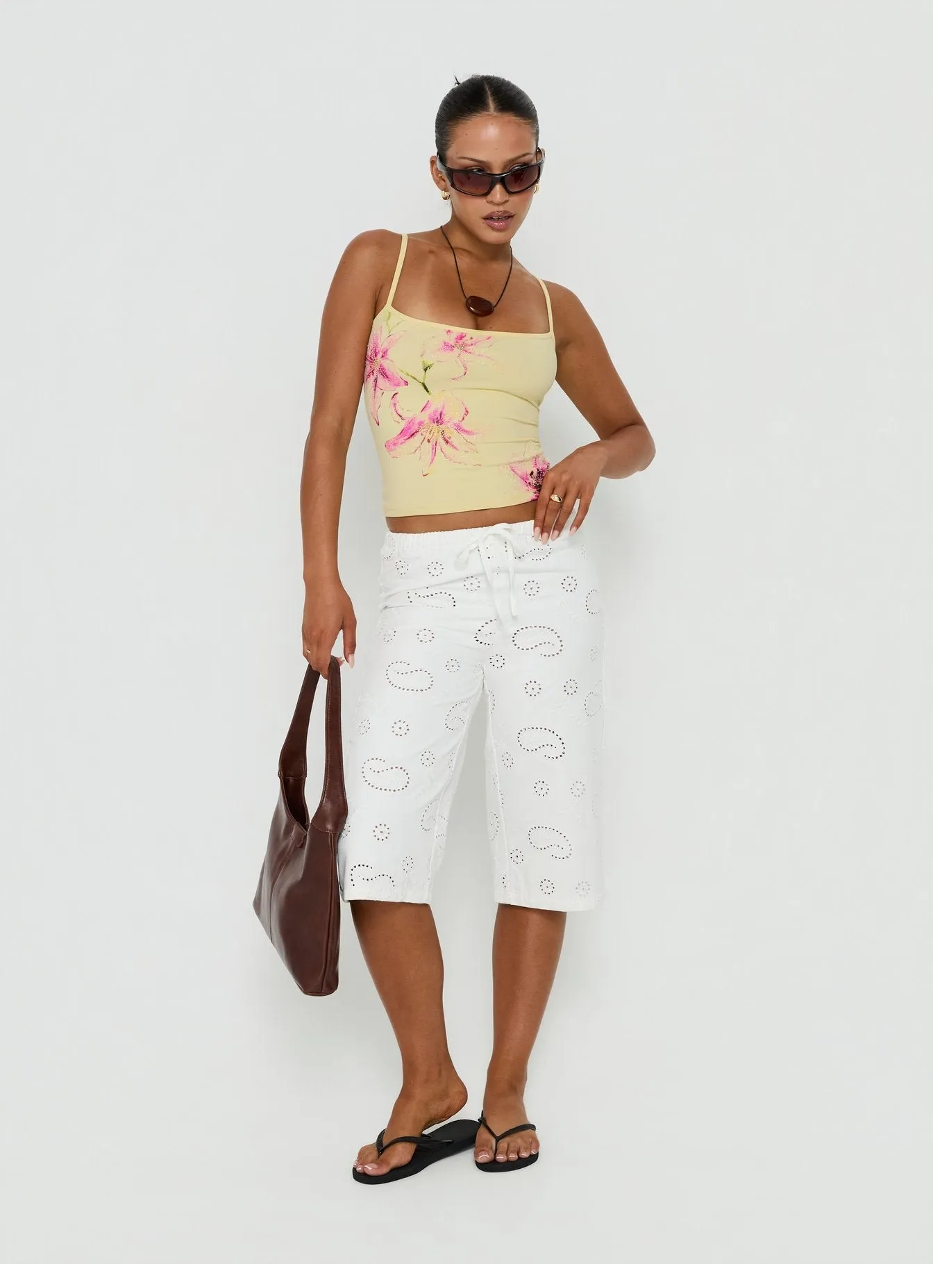 Honey Dust Bead Detail Cami Top Butter sold by Princess Polly product image thumbnail 3