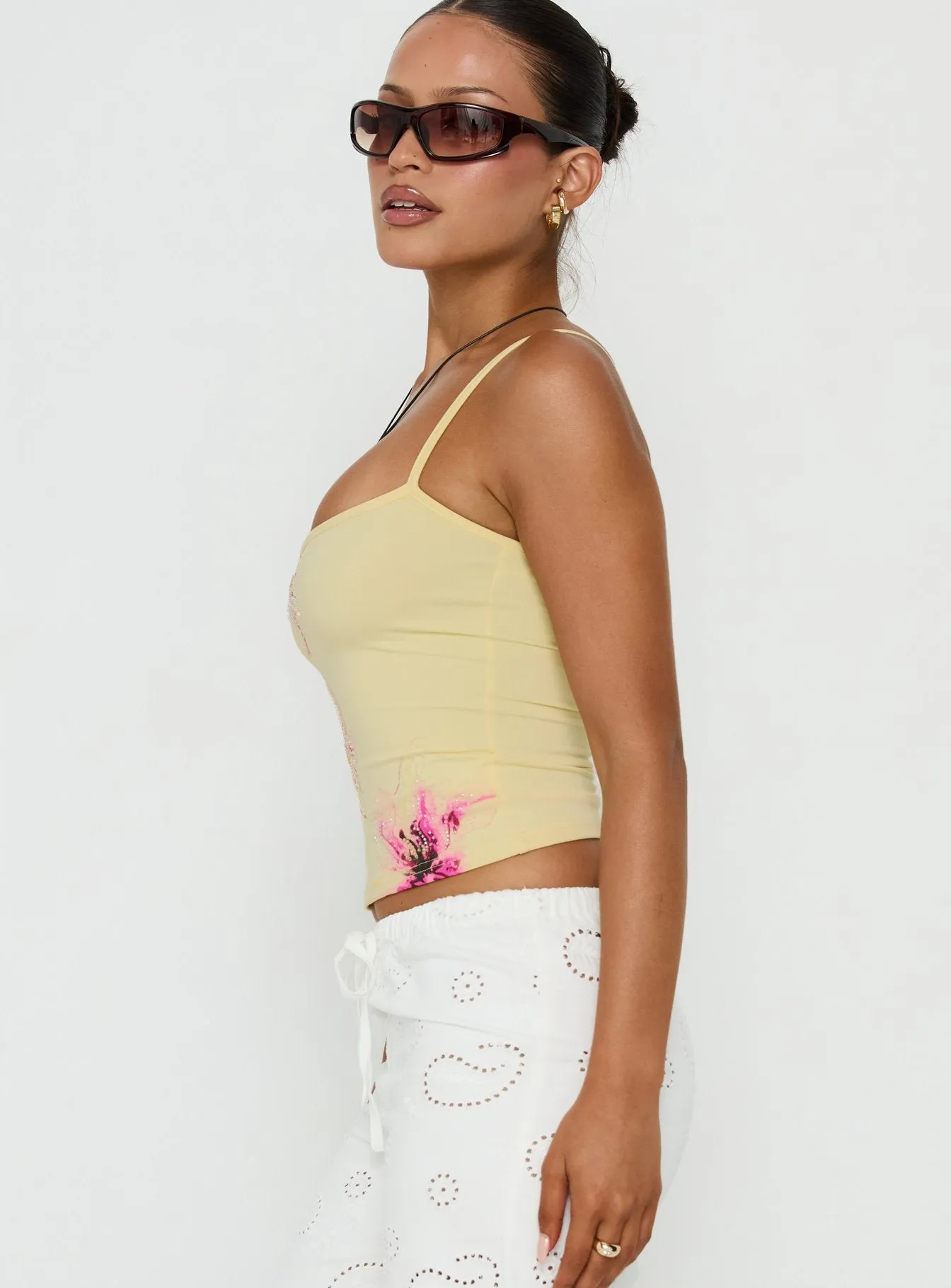 Honey Dust Bead Detail Cami Top Butter sold by Princess Polly product image thumbnail 4