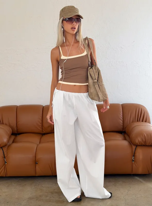 Lunea Concealed Waistband Pants White Tall made by Princess Polly