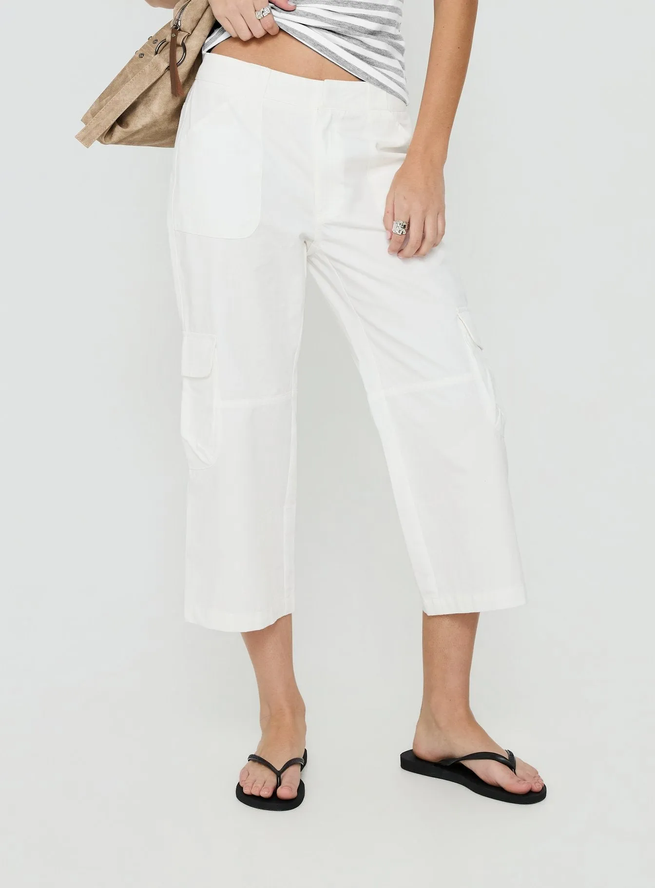Indee Cropped Cargo Pants White sold by Princess Polly product image thumbnail 2