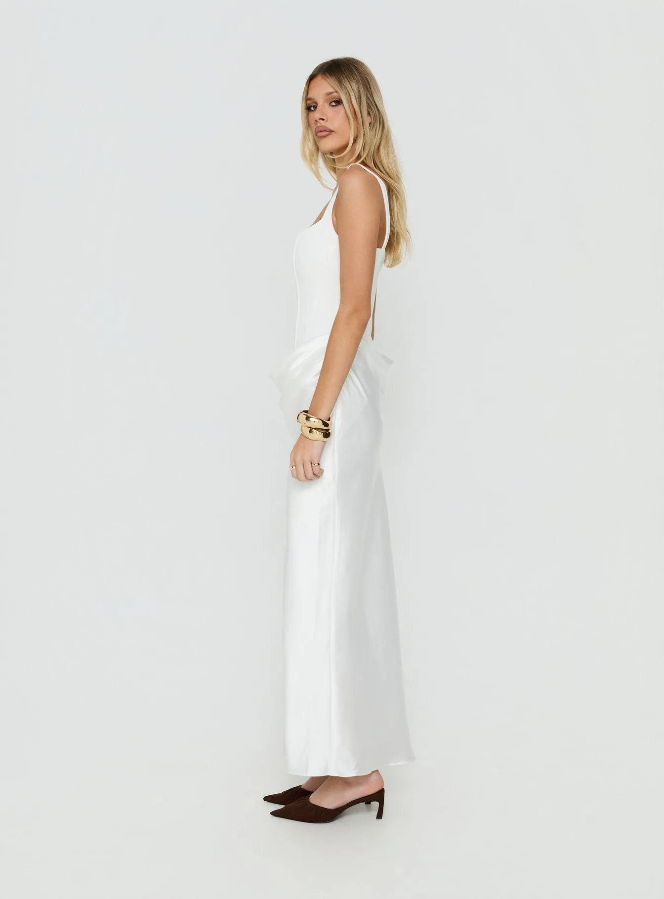 Ryana Corset Drape Maxi Dress White sold by Princess Polly product image thumbnail 4