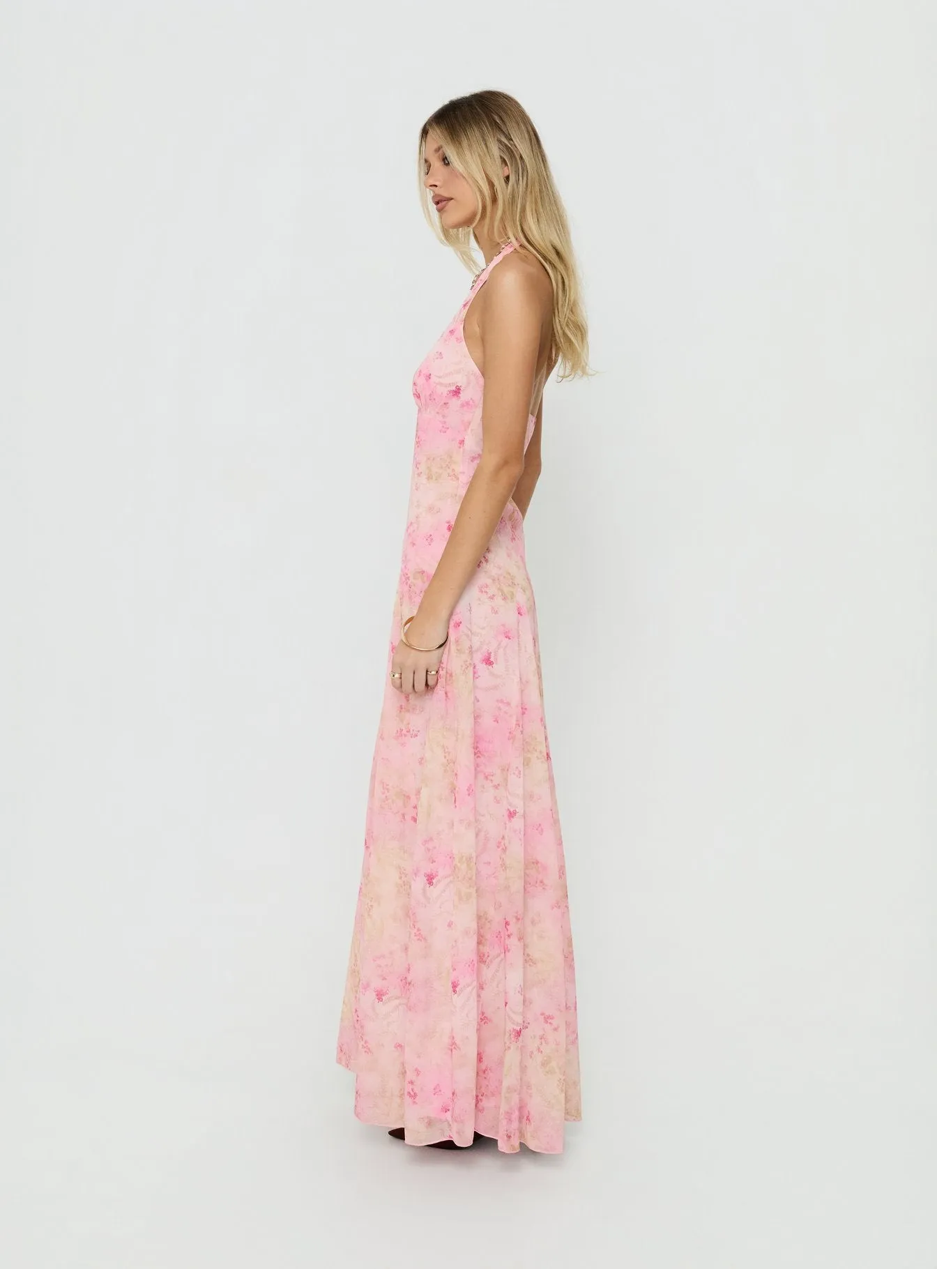 Dandelions Halter Maxi Dress Pink Floral sold by Princess Polly product image thumbnail 3