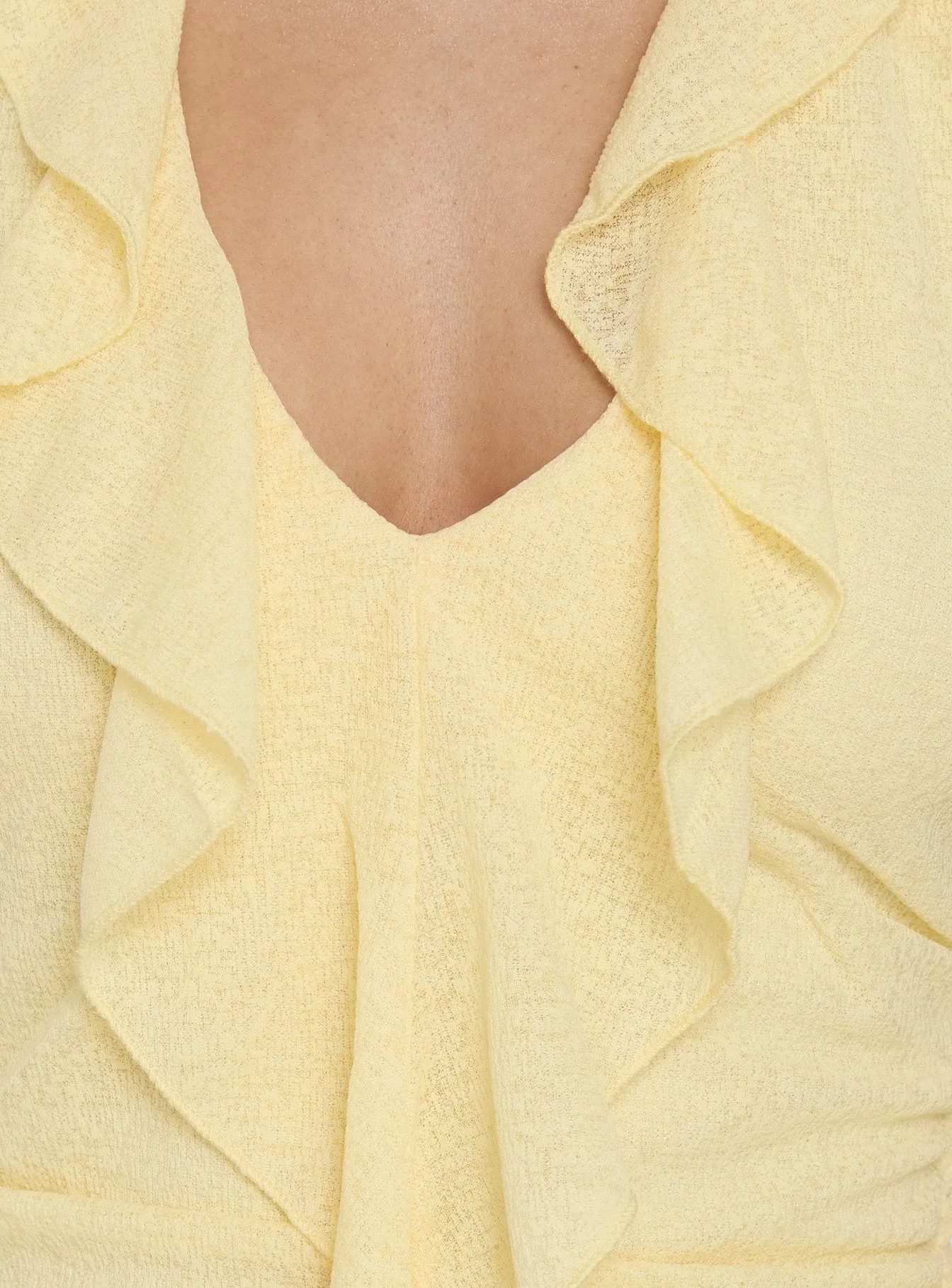 Leyda Plunge Frill Maxi Dress Yellow sold by Princess Polly product image thumbnail 5