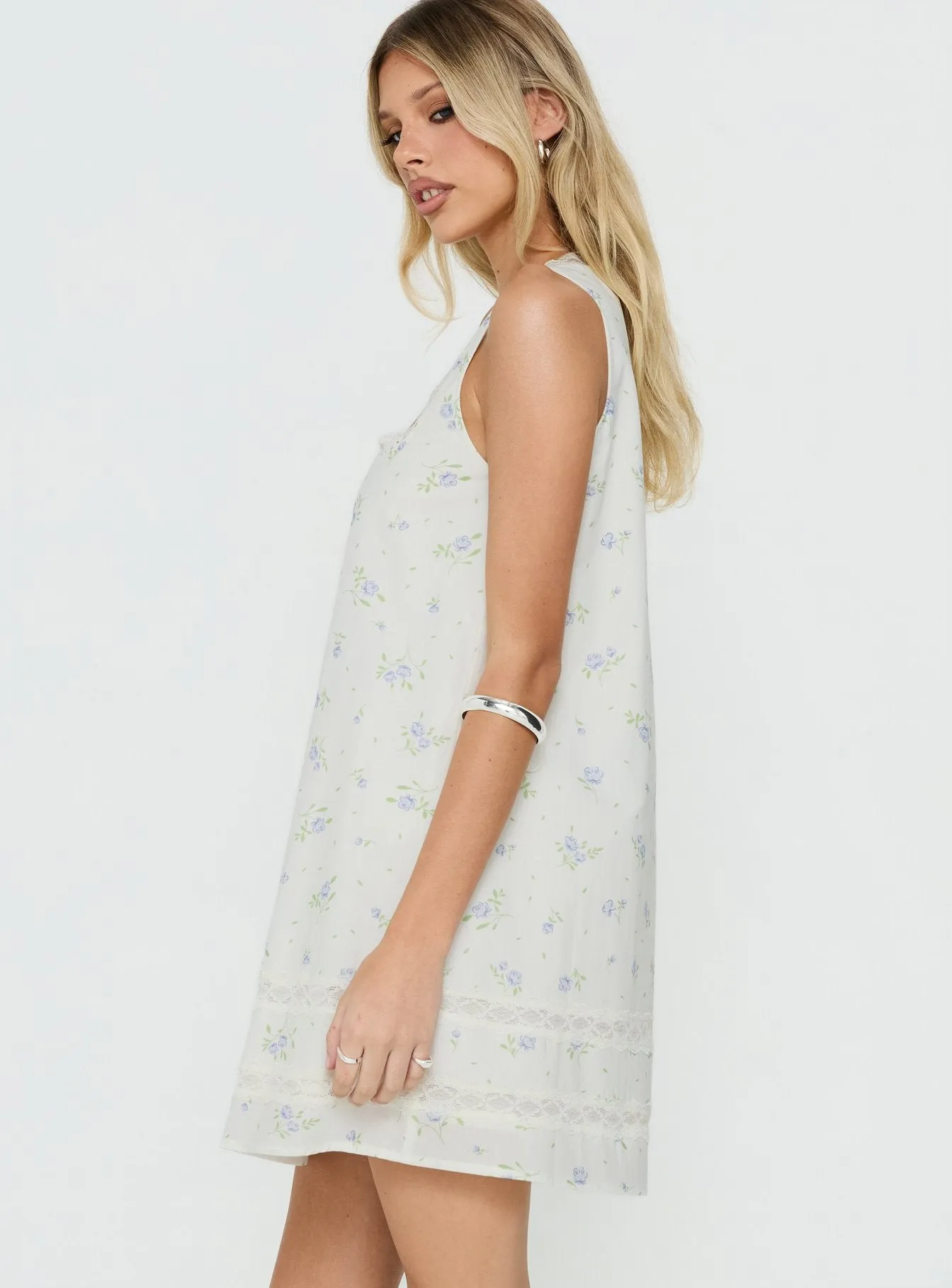 Alanah Mini Dress Blue Ditsy sold by Princess Polly product image thumbnail 4