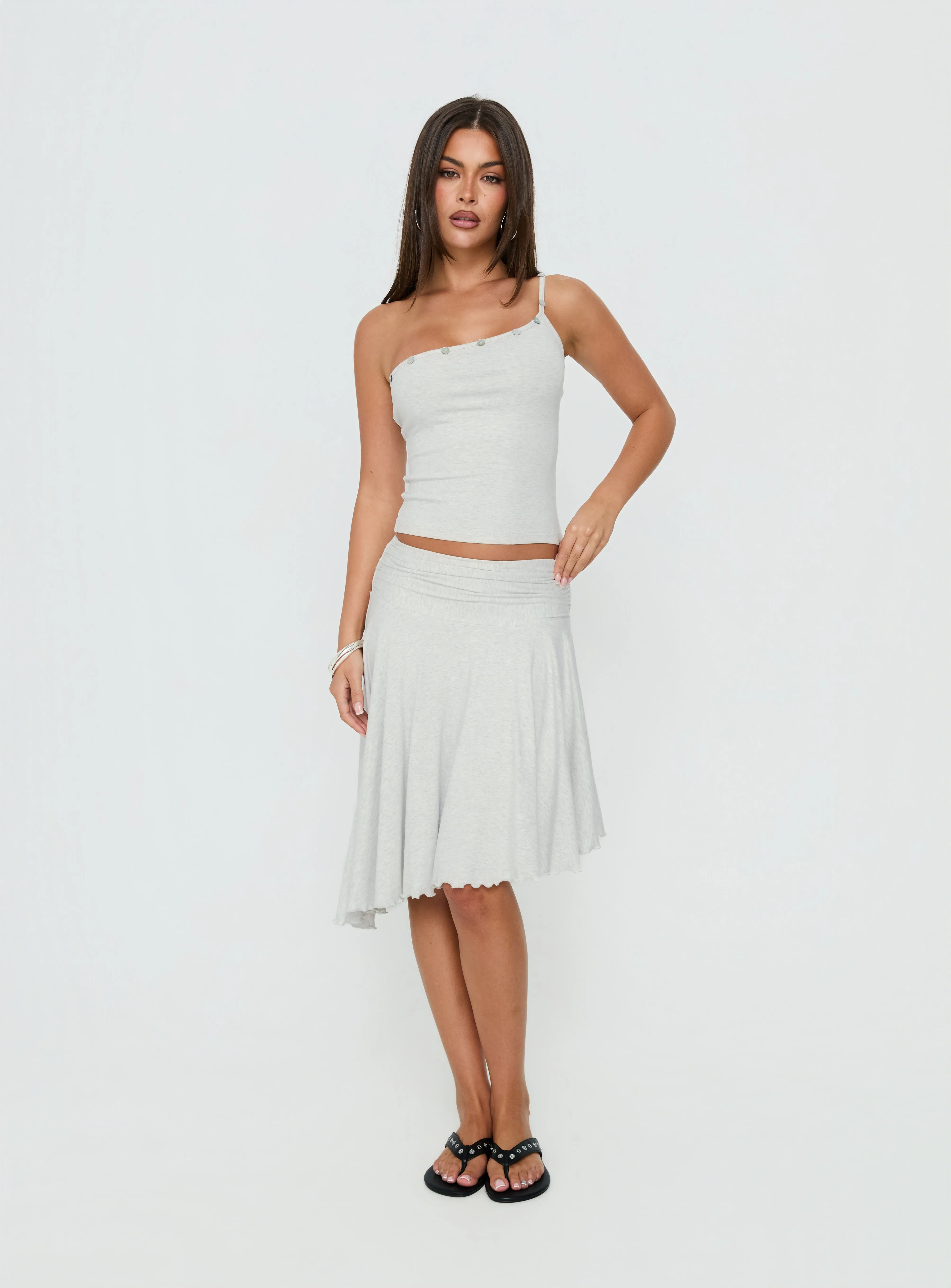 Mimmi Asymmetrical Midi Skirt Grey sold by Princess Polly product image thumbnail 2
