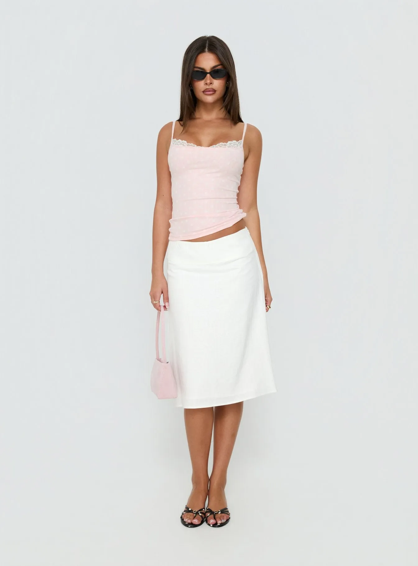 Such Delight Linen Midi Skirt White sold by Princess Polly product image thumbnail 3
