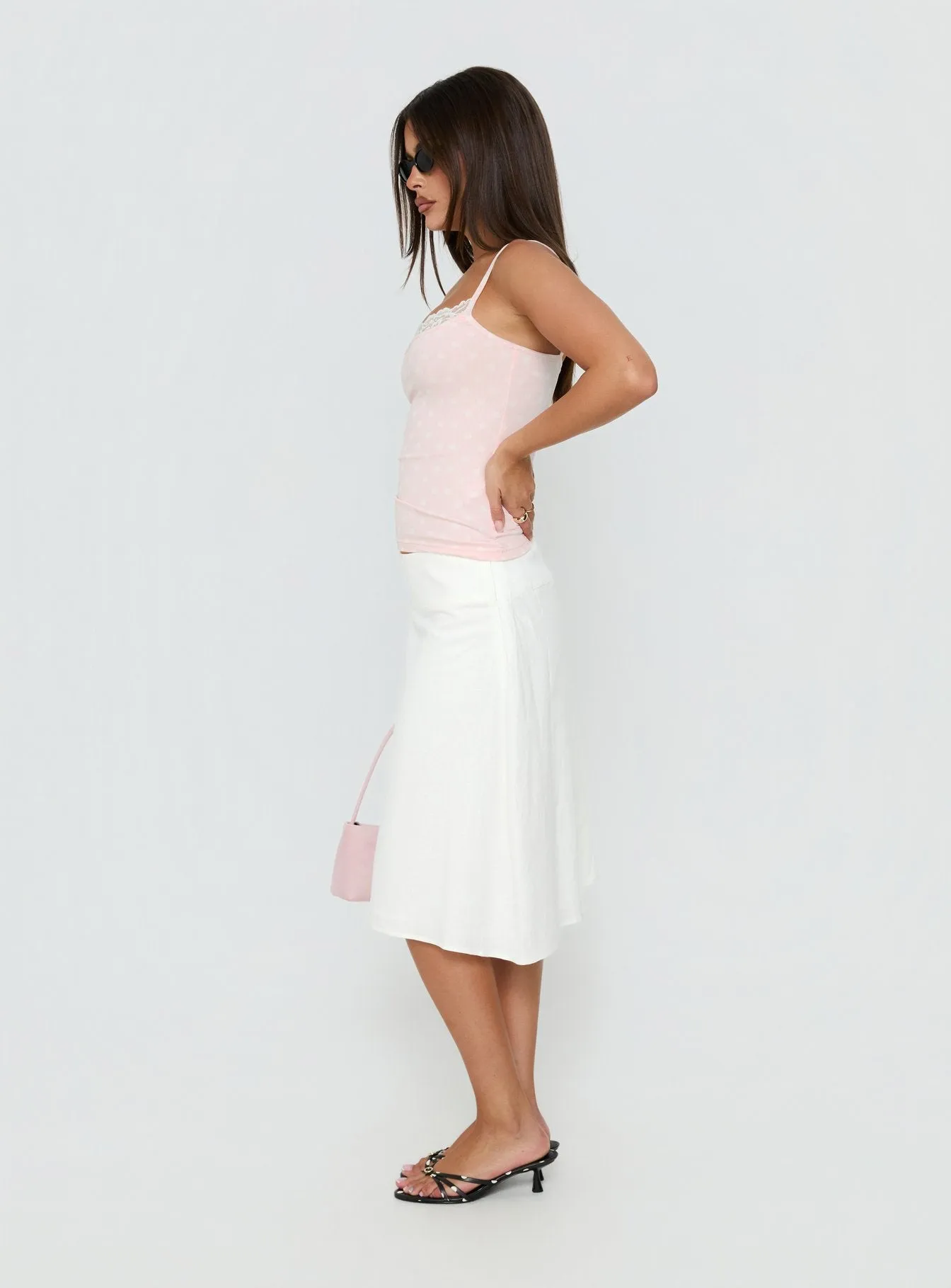 Such Delight Linen Midi Skirt White sold by Princess Polly product image thumbnail 4