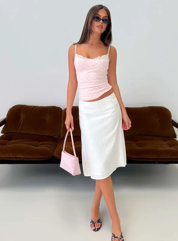 Such Delight Linen Midi Skirt White made by Princess Polly
