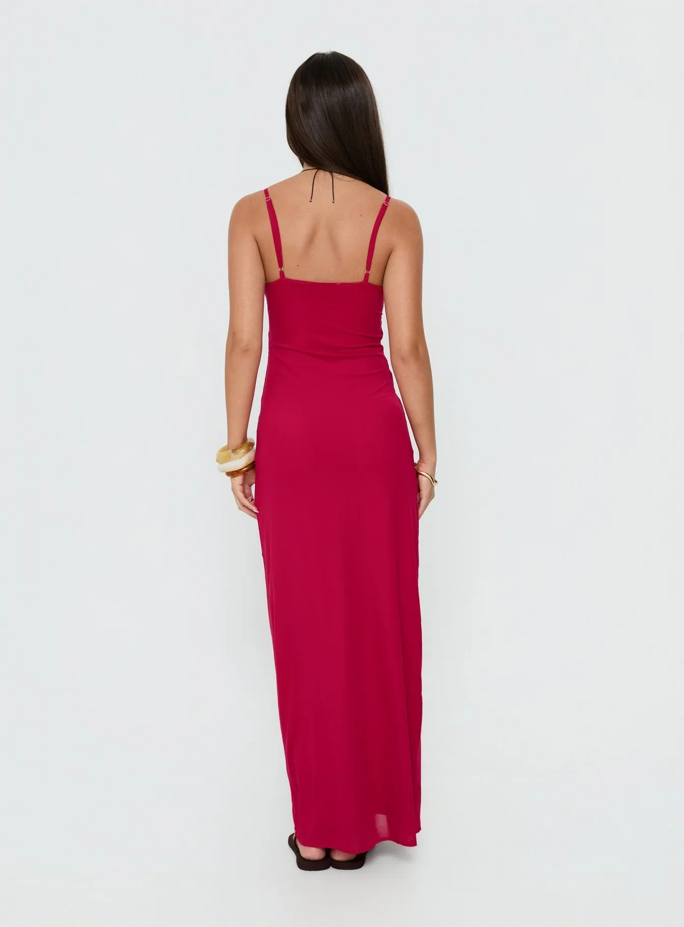 Glass Half Full Mesh Maxi Dress Electric Fuschia sold by Princess Polly product image thumbnail 4