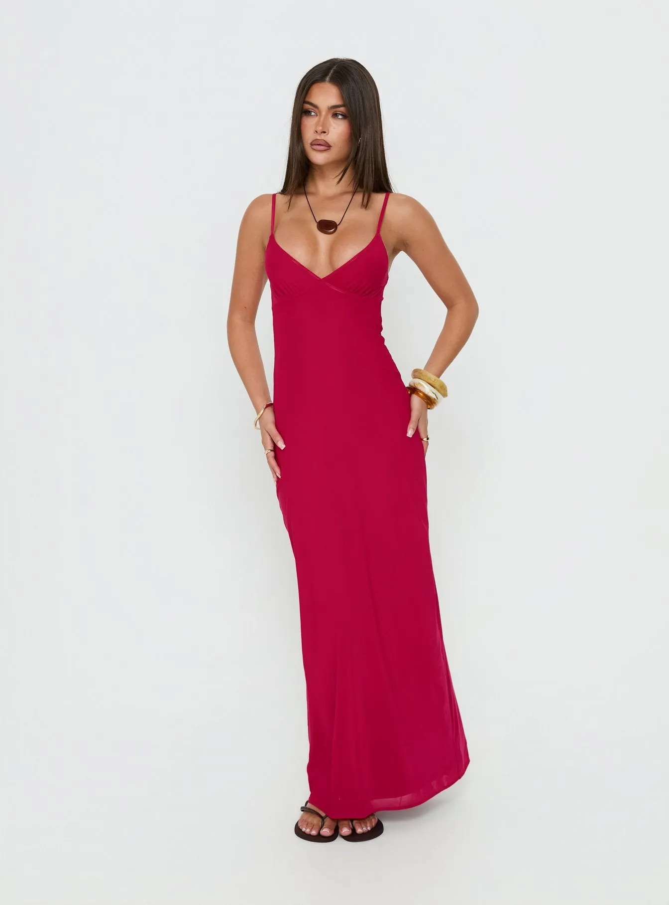 Glass Half Full Mesh Maxi Dress Electric Fuschia sold by Princess Polly product image thumbnail 2