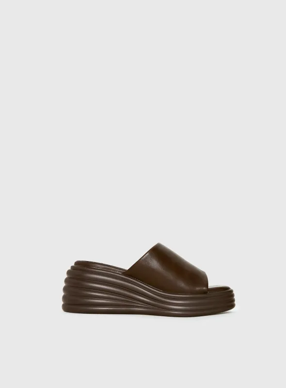 Therapy Flaunt Platform Sandals Brown made by therapy