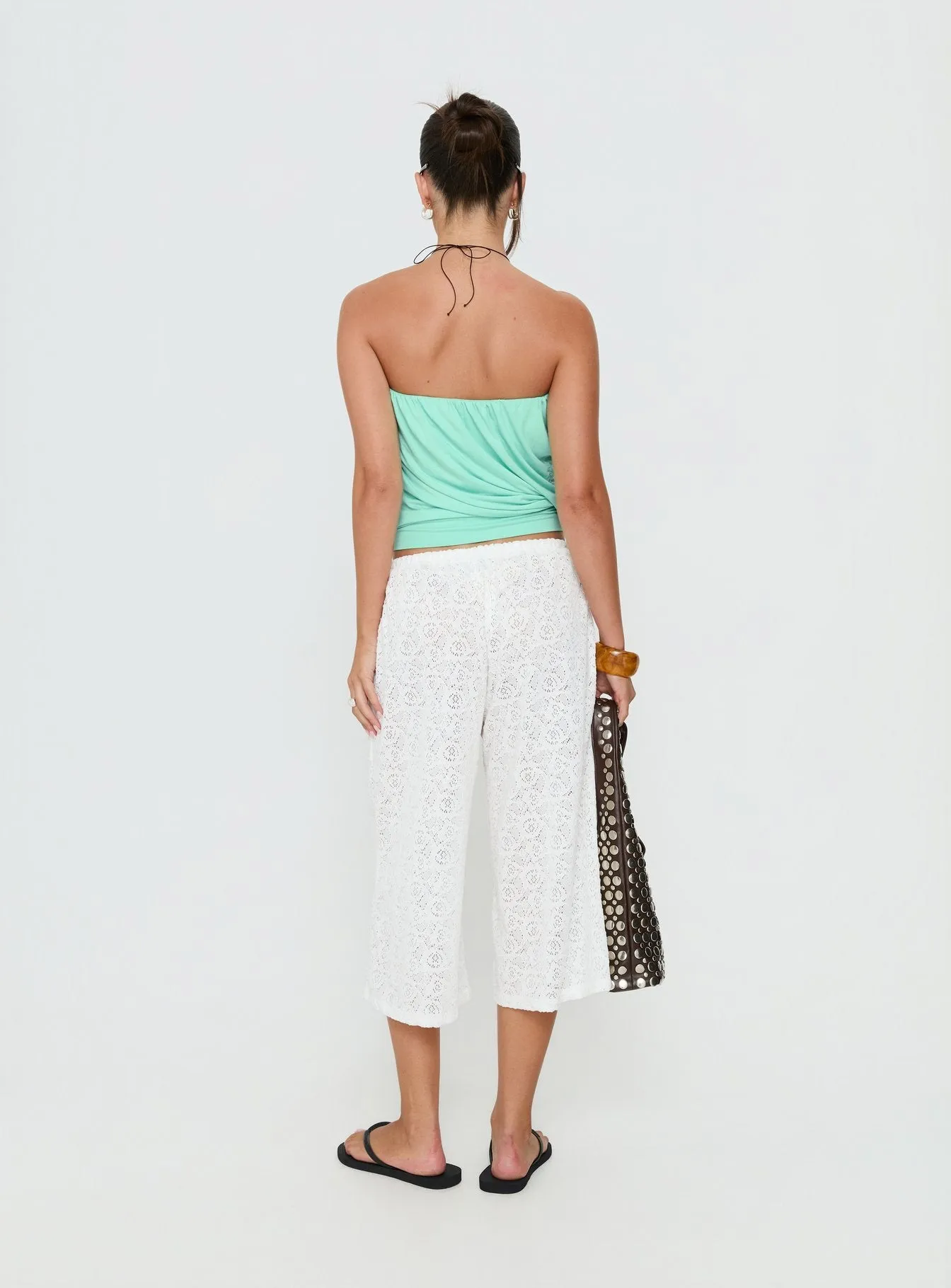 Kiss Me Quick 3/4 Lace Drawstring Pants White sold by Princess Polly product image thumbnail 5