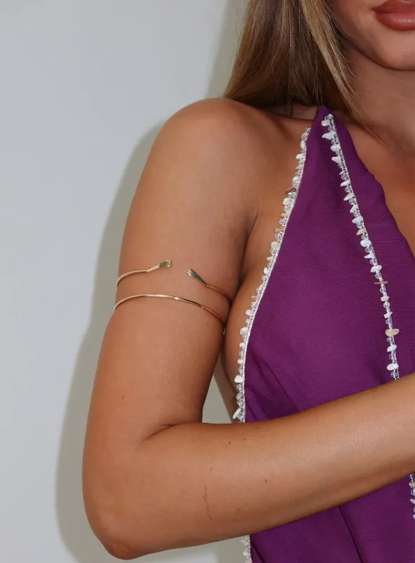 Through The Summer Arm Cuff Gold made by Princess Polly