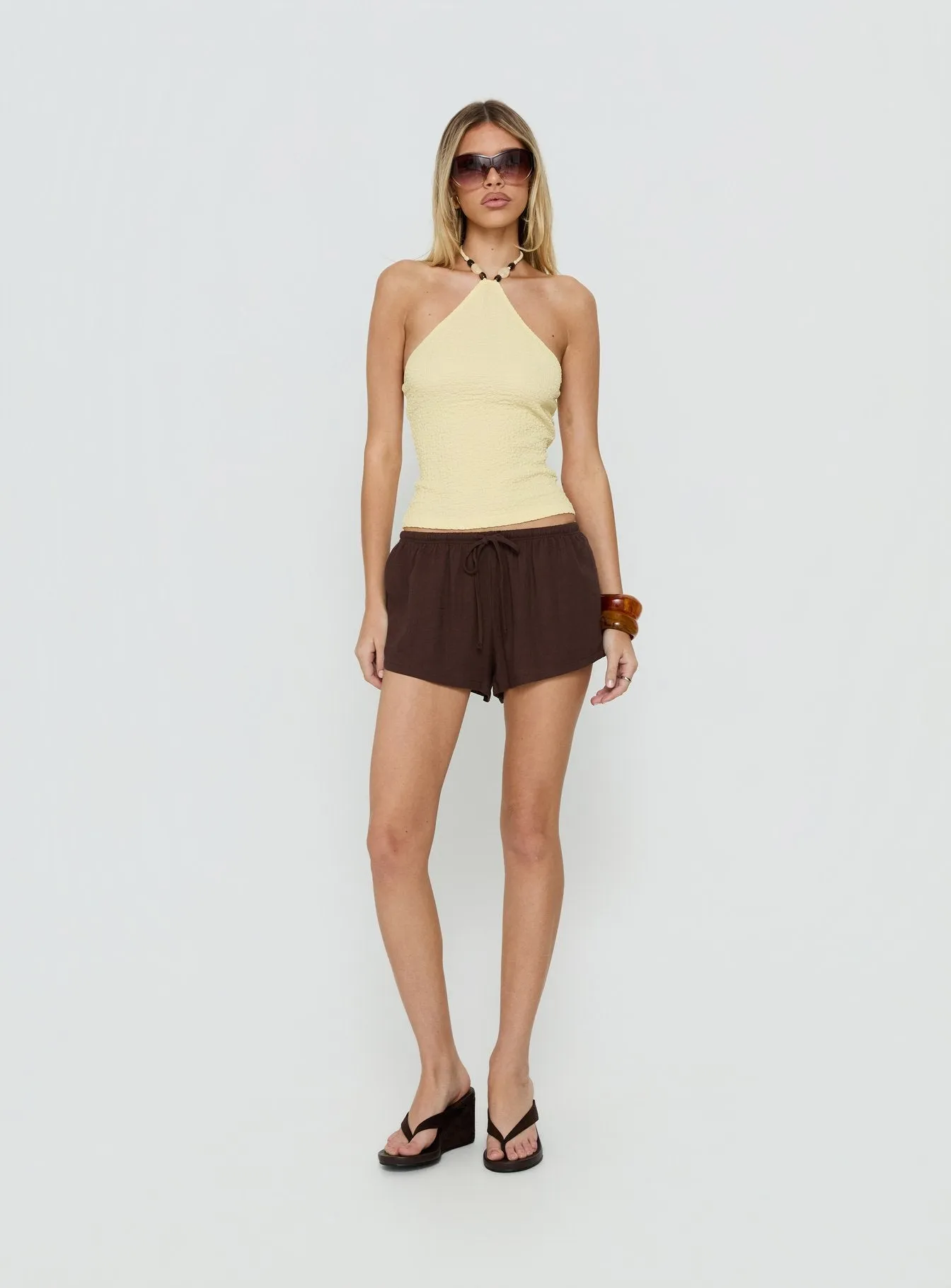 Makeli Micro Beach Short Chocolate sold by Princess Polly product image thumbnail 2